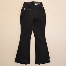 Vtg Schoeller Ski Pants Womens 36 Black Stretch Nylon Wool Blend Stirrups Flared