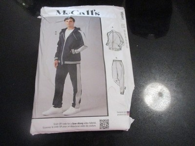NEW UNCUT McCALL'S SEWING PATTERN~M8441~MEN's JACKET & PANTS JOGGING