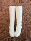 VINTAGE MATTEL BARBIE DOLL MOD LACE UP BOOTS SHOES WHITE NICE MARKED JAPAN