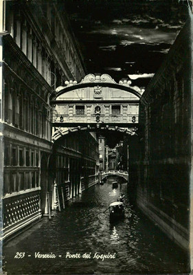 Antique Venezia Venice Italy RPPC Postcard Bridge of Sighs Fotostampa Zago