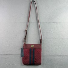 Tommy Hilfiger Crossbody Bag Burgundy Monogram Jacquard Stripe 19
