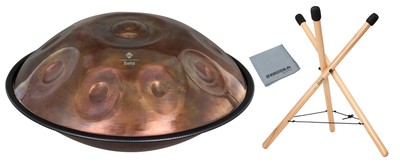 Edles Sela Majesty Handpan 217 B Minor Set aus Edelstahl mit Tasche & Stativ