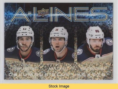 2024-25 Upper Deck Series 1 A-Lines Gold Johnny Gaudreau Adam Fantilli READ 0e3