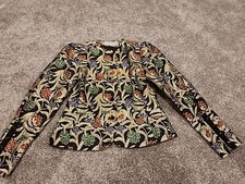 VTG CARLISLE Floral Gold Cropped Blazer Jacket Small