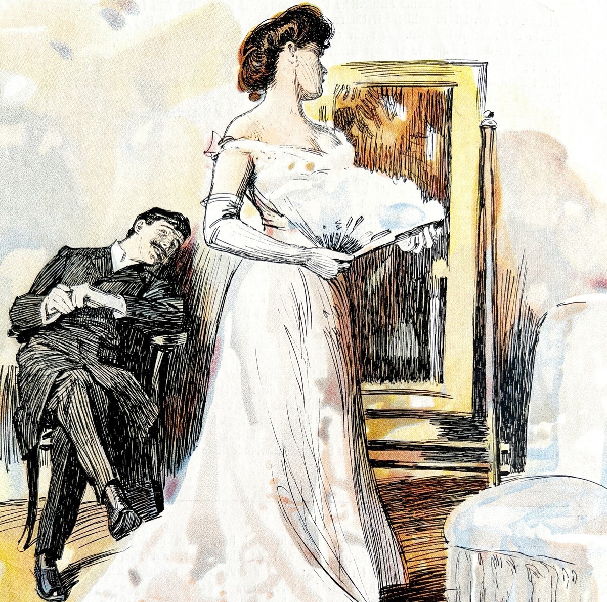 C.1900 German Magazine Cover Lithograph Victorian Meggendorfer