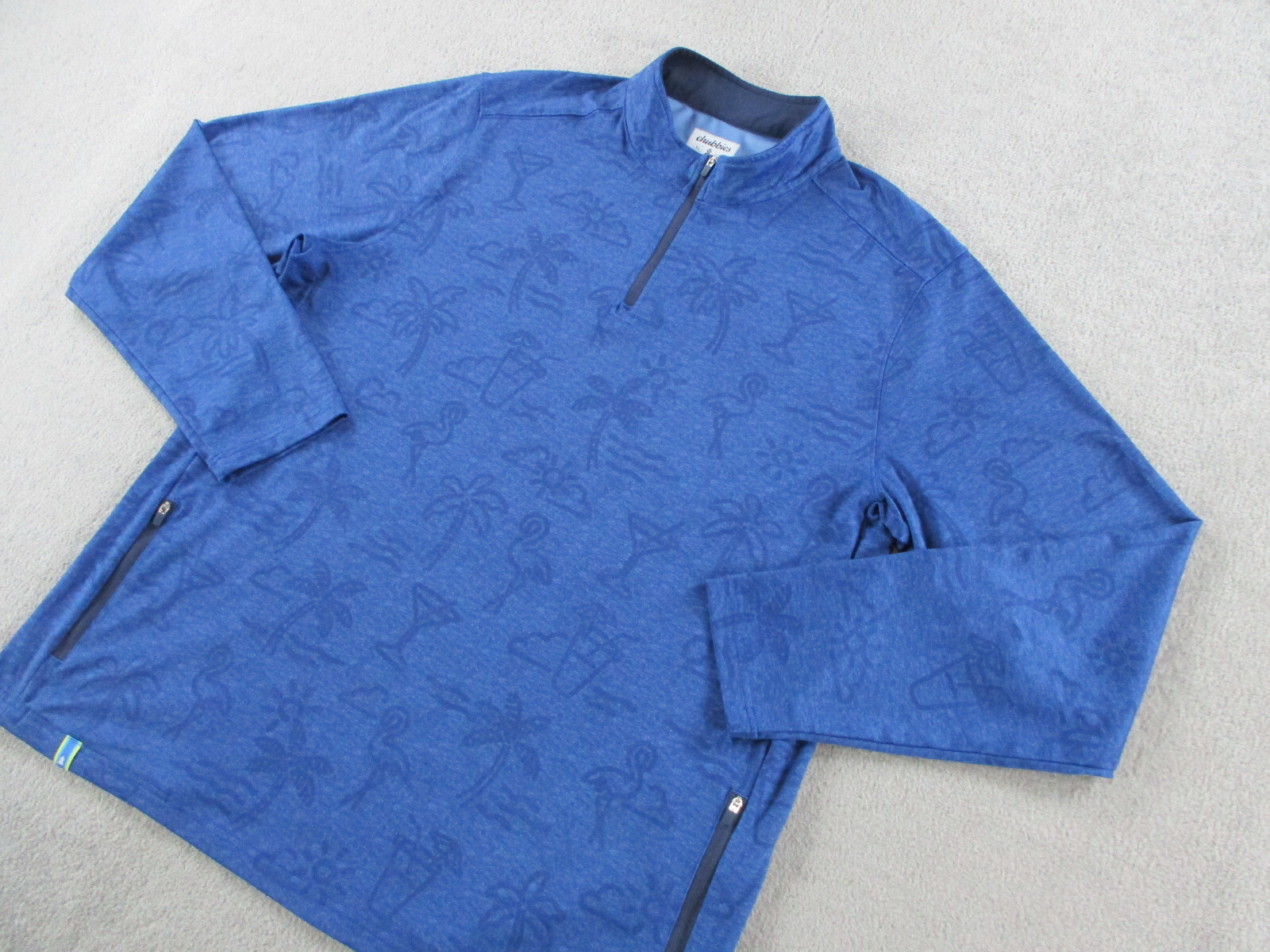 Chubbies Pullover Men Extra Large Blue Print Quar… - image 2
