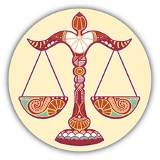 Libra Zodiac Sign Ornament Car Bumper Sticker Decal 5" x 5"