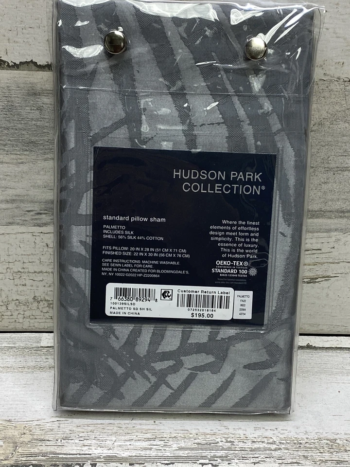 Coleção Hudson Park Luxe Palmetto Standard Sham Prata Novo - Imagem 2 de 3