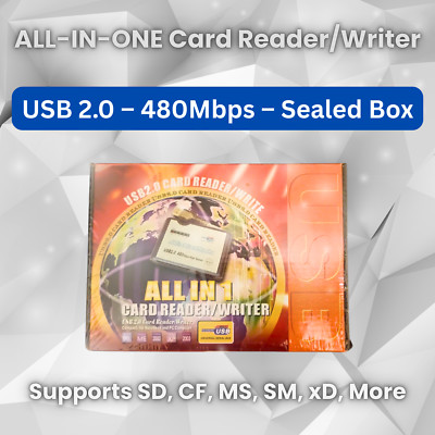 Vintage USB 2.0 All-in-One Card Reader/Writer   New Sealed Box