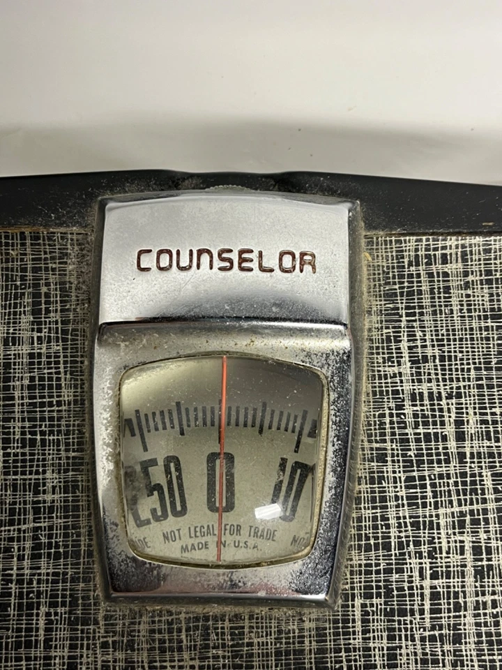 Báscula de baño MCM Counselor retro años 60 negro/blanco vintage ¡Funciona! Foto 2 de 4