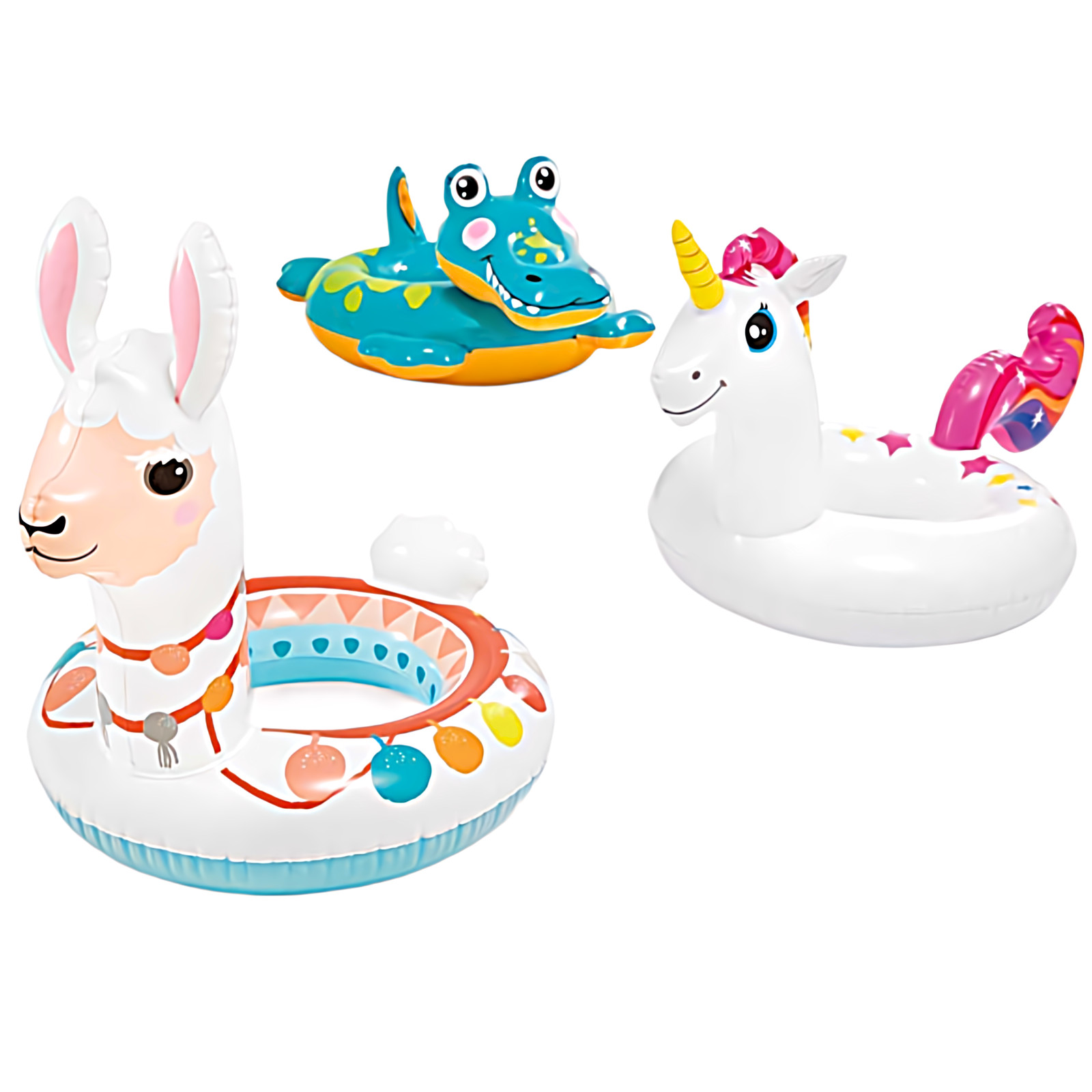 Anillo de natación inflable para niños animales piscina juguete flotante para 3-6 años