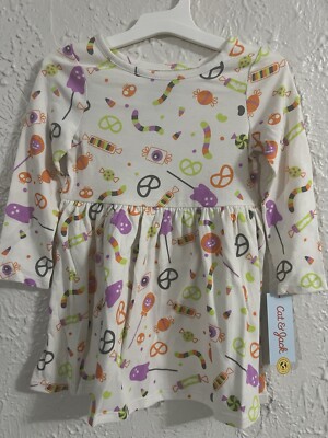 NWT Cat & Jack Halloween Trick Or Treat Candy Dress, Girls 3T