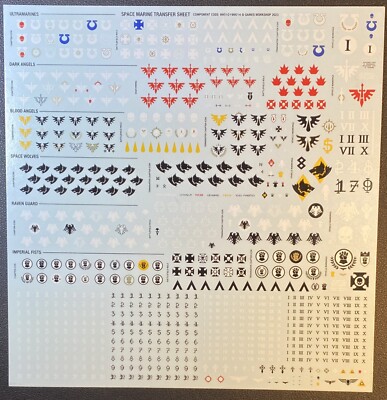 Space Marines Transfer Sheet Decals Leviathan Warhammer 40k - (x1)
