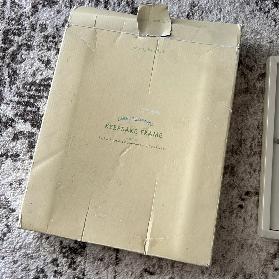 Pottery Barn Kids picture frame 5 x 7 blue embroidered dragonflies 10x12 Read — 第 4/4 张图片