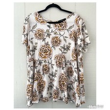 Plus Size Blush Floral Ruffle Blouse