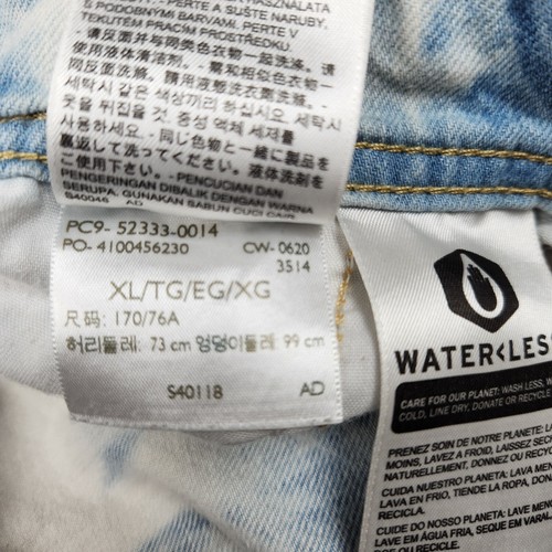Levis Shortalls Womens Large White Blue Tie Dye Bib Overalls Short Denim - Picture 11 of 17