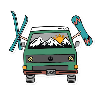 Shred Van Vanagon T3 Westy Camper Van Ski Snowboard Fridge Refrigerator Magnet