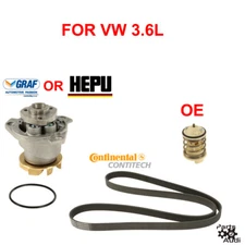 OE Water Pump Kit,Thermostat,Drive,Serpentine Belt For VW,Audi 3.6L
