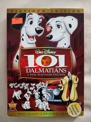 New- 101 Dalmatians (DVD, 2008, 2-Disc Set, Platinum Edition) Slipcover