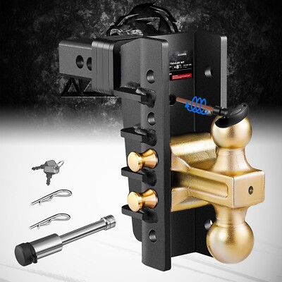 XPE Adjustable Trailer Hitch with 2'' & 2-5/16'' Ball Fit 2-inch Receiver 8'' Drop