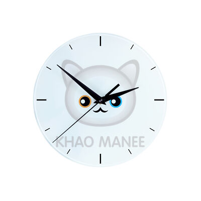 Khao Manee clock with a cat Art-Dog