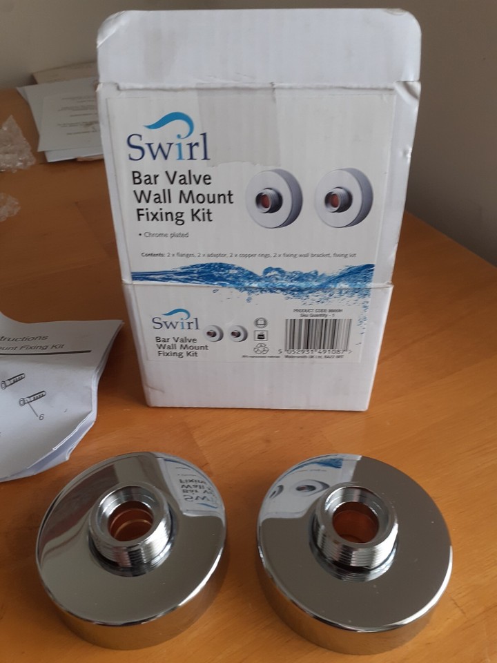 SWIRL Shower mixer Bar Valve wall mount fixing kit chrome plated eBay