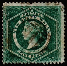 New South Wales Scott 38 (1860) Used F, CV $29.00 M