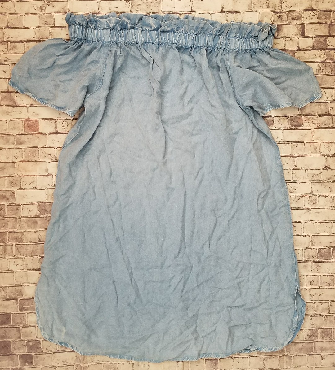 Style Envy Women's Drop shoulder chambray denim Dress, Sz L, NWT -a4