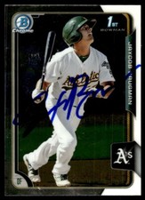 2015 Bowman Chrome Baseball Jaycob Brugman Oakland Athletics #BCP141 Signed