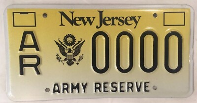 New Jersey U.S. ARMY reserve license plate military Infantry