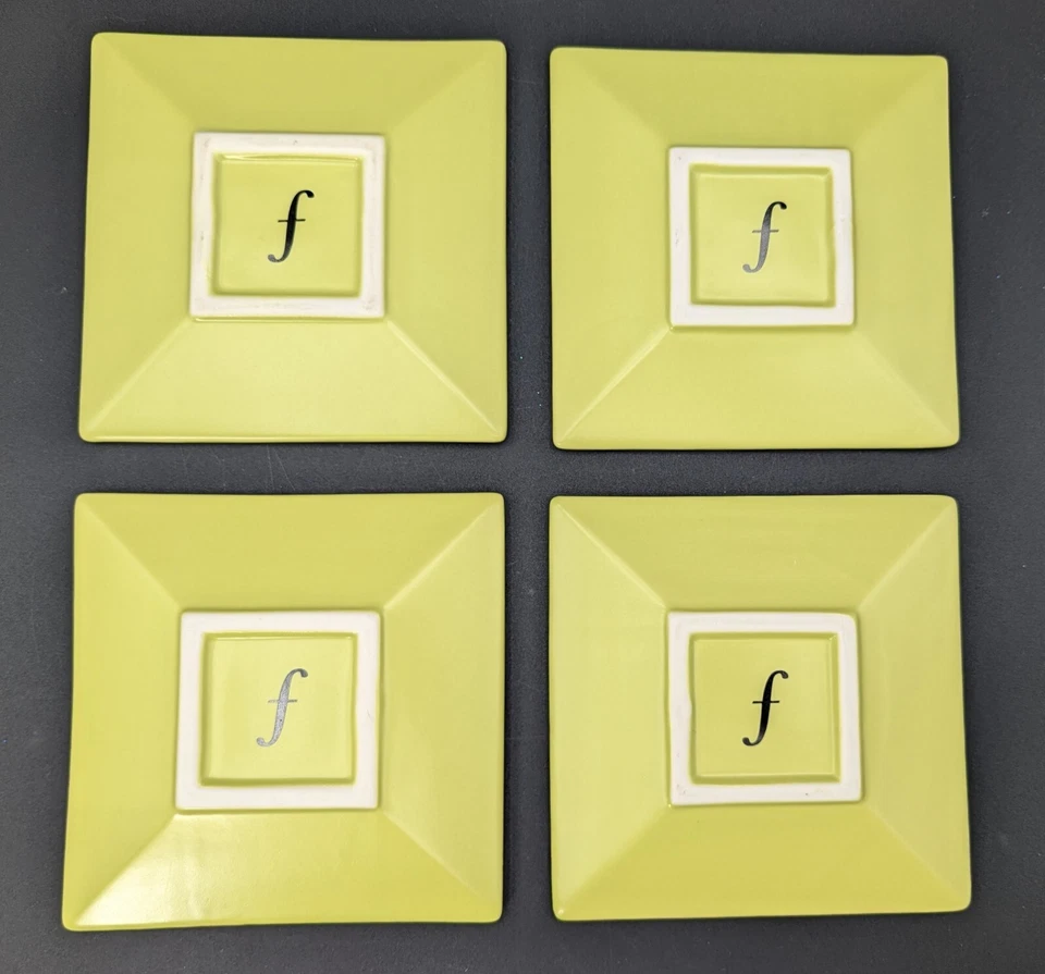 ЧАЙ FORTE СЕЛЬДЕРЕЙ ЗЕЛЕНЫЙ «SOHO ТАРЕЛКИ» 4 КЕРАМИЧЕСКИЕ ПЛАСТИНЫ 5-3/4» КВАДРАТНЫЙ В ДЕРЕВЯННОЙ КОРОБКЕ - Изображение 4 из 4