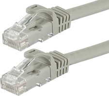 Flexboot Cat5e Ethernet Patch Cable RJ45 Stranded 350Mhz Wire 24AWG 0.5ft Gray