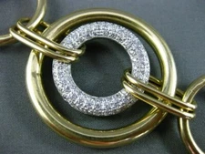 ESTATE MASSIVE .92CT DIAMOND 18K TWO TONE GOLD 3D CIRCLE OF LIFE TOGGLE BRACELET