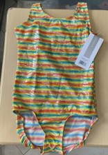 Danskin Girls Rainbow Sparkle Gymnastics Leotard Size L 12/14 Year NWT