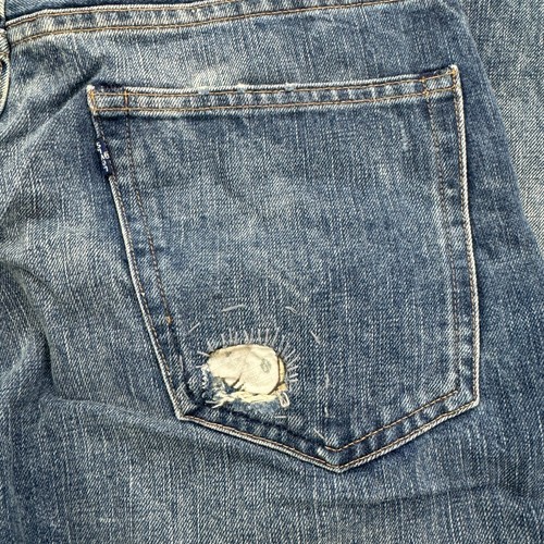 Levi's Made & Crafted Jeans Mens 31 x 32 Blue Selvedge Distressed Tack Slim - Picture 3 of 14