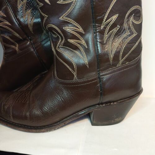 Stivali da cowboy taglia 10 1/2 B da uomo marroni western 4744 vintage Acme Eagle Phoenix Wing - Foto 9 di 22