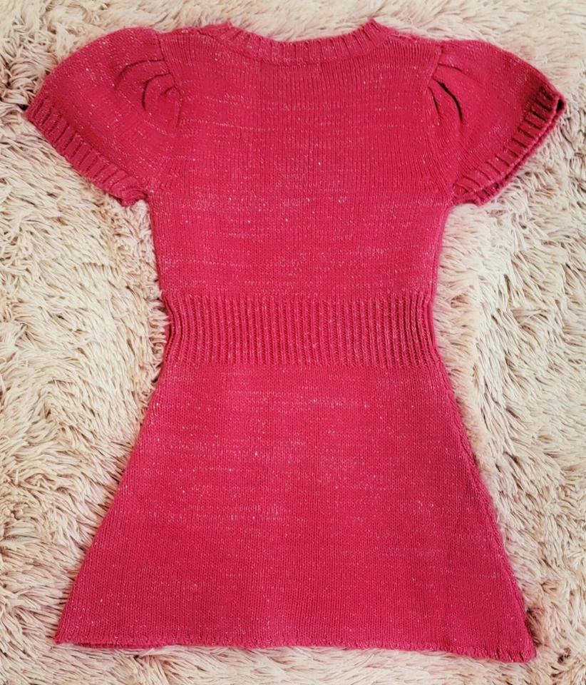 Vestido suéter rosa con rosca brillante para niñas Dollhouse talla 5/6 Foto 2 de 3
