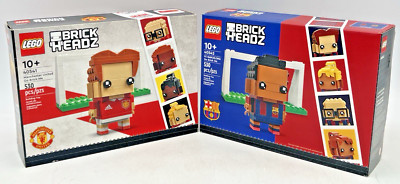 LEGO BRICKHEADZ 40542 FC BARCELONA & 40541 MANCHESTER UNITED GO BRICK ME NISB