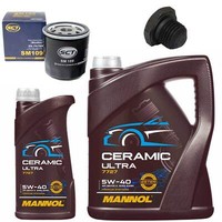 MotoröL Filter Set Mannol 5W-40 6 Liter + Schraube FüR Opel Frontera A 2.4I U92