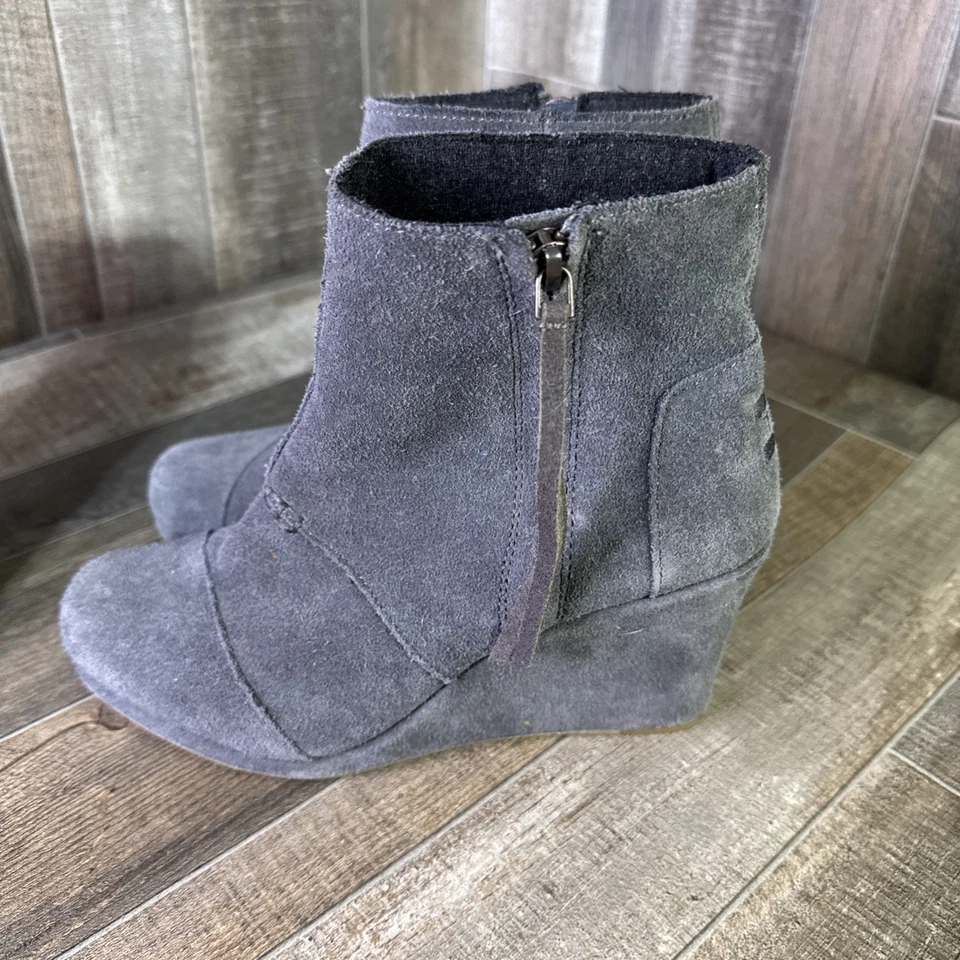 Lote de 2 Botines Tom’s Desert Gamuza Cuña Talla 8 Tostado y Gris Foto 3 de 4