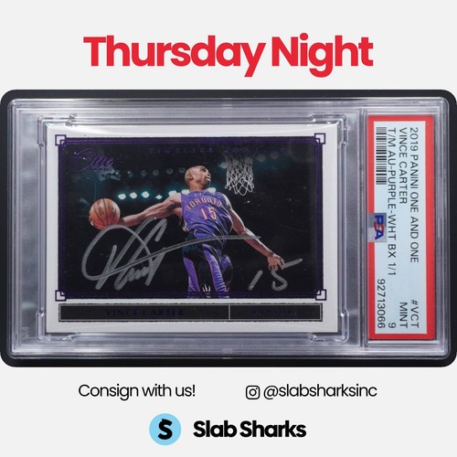2019 PANINI ONE AND ONE VINCE CARTER TIMELESS MOMENTS AUTO BLACK BOX 1/1 PSA 9