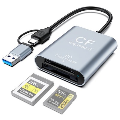 CFexpress Type-B & SD 3.0 2-in-1 Card Reader, 10Gbps High Speed Camera Memory