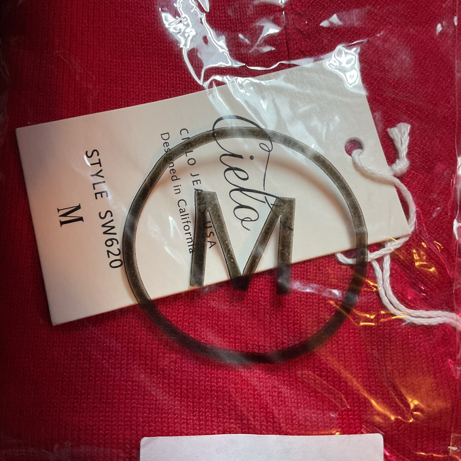 Cielo Blue/Red /Purple Open Front Lightweight Cardigan All Size M