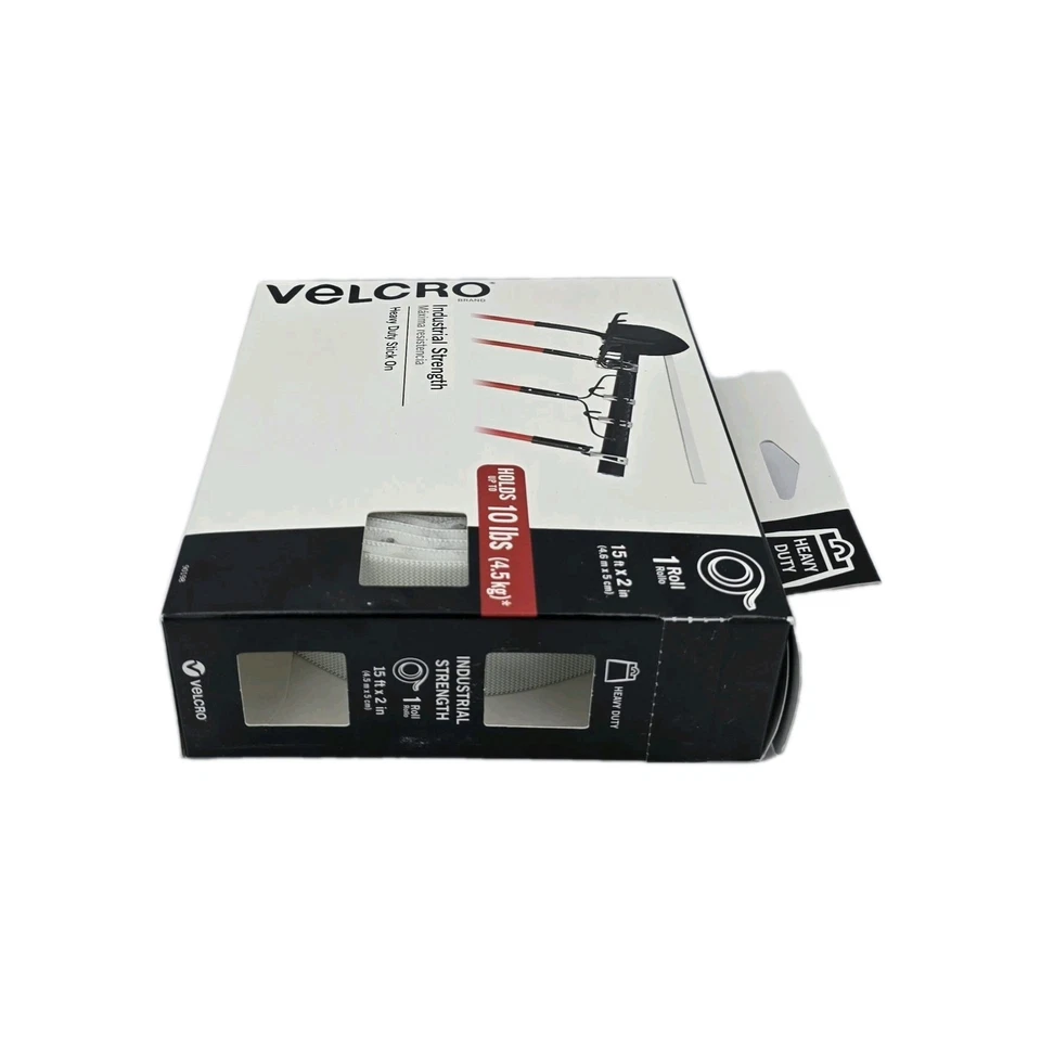 Velcro Resistencia Industrial Resistente Palo Blanco - Rollo de 15 pies x 2 pulgadas 90198 Foto 4 de 4