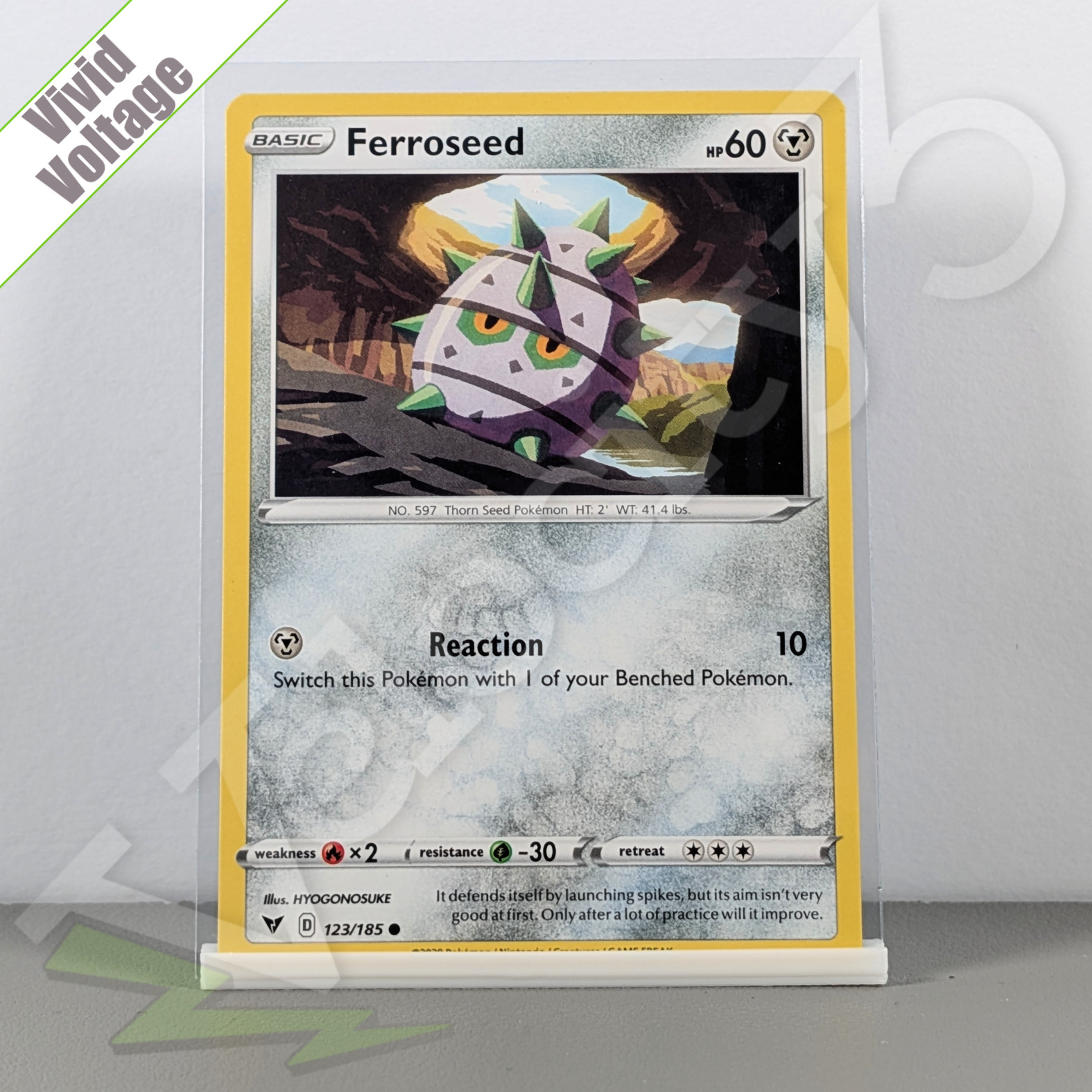 Pokemon TCG Card - Ferroseed 123/185 Common | Vivid Voltage (2020)