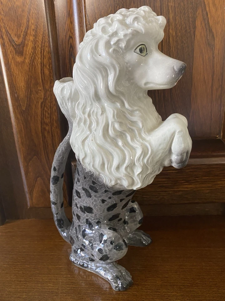 ANCIEN PICHET CANICHE ABSINTHE EN BARBOTINE ST CLÉMENT KG CHOCOLAT ROYAT POODLE - Photo 1/4