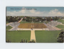 Postcard Public School Stadium Sioux City Iowa USA