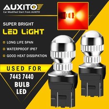 2-20x 7443 7440 Led Red Strobe Flash Blinking Brake Stop Tail Parking Light Bulb