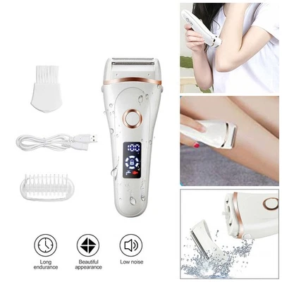 Electric Razor Shaver Women Hair Remover Wet Dry Painless Lady Body Rechargeable