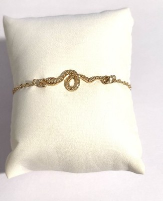 Gold-Tone snake charm Chain Bracelet Adjustable Lobster Clasp Extender